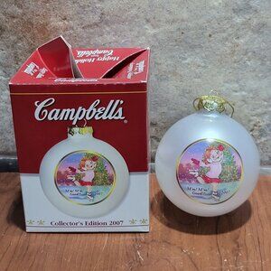 Campbells Soup Kids White Ball Ornament Collectors Edition 2007